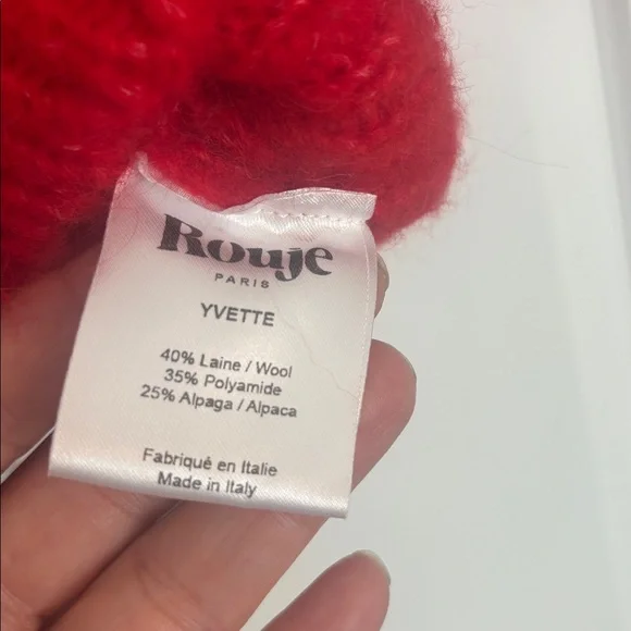 Rouge Paris Gorgeous Red Button-Up Cardigan Size 40 USA Size 8 - Picture 6 of 6